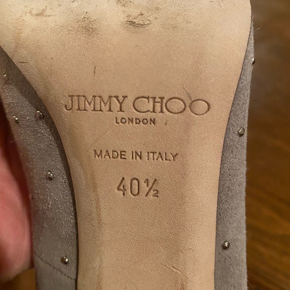 Jimmy Choo grey suede pumps with silver studded toe. Size 40.5 - Picture 5 of 5
